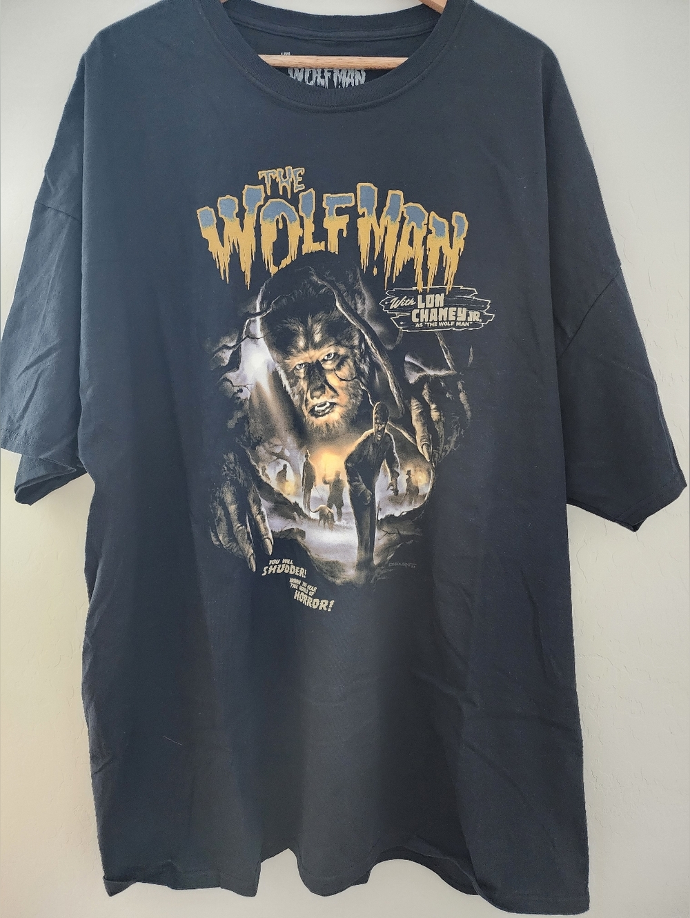 New Fright Rags Classic The Wolf Man Graphic Tee - Black, 4XL